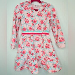 Jamie & Jack Pink Roses Floral Hooded Fleece Dress / Swim Coverup Size 6 $59
